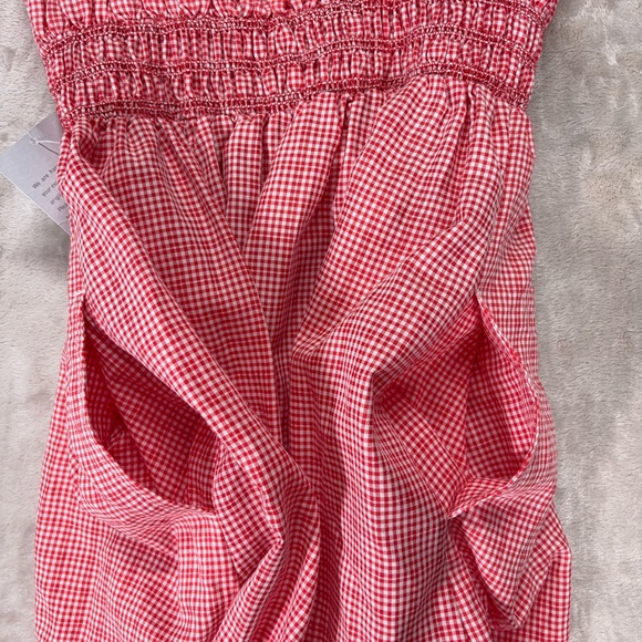 Max Studio London Red Gingham Smocked Midi Sundress Size L NWT Nordstrom - Picture 11 of 14